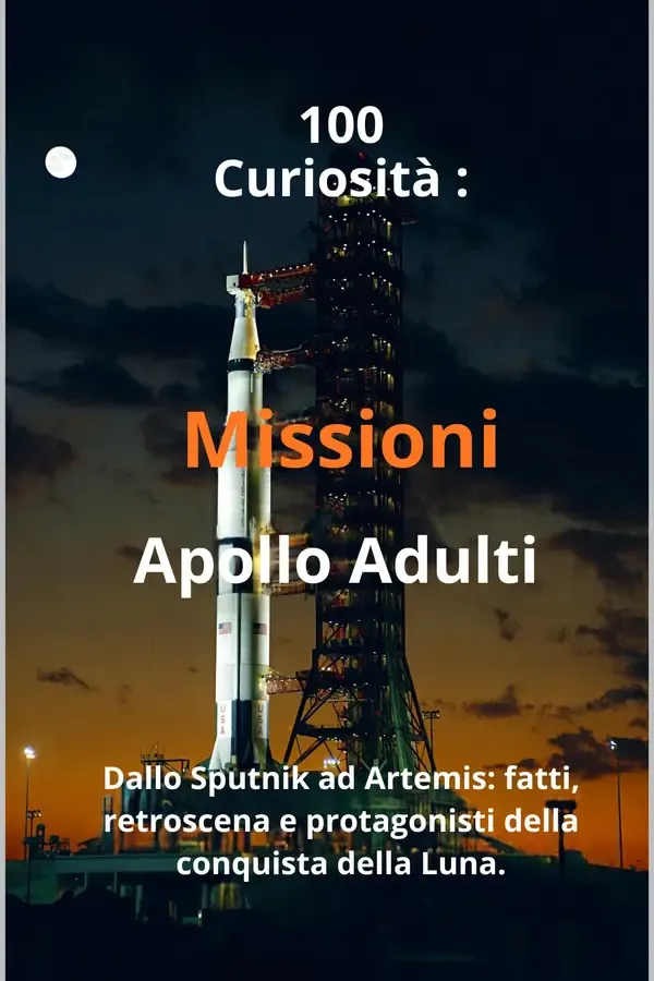 Copertina dell'ebook 100 Curiosità : Missioni Apollo Adulti: Retroscena, Quasi-Disastri e Verità Nascoste sul Programma Spaziale Americano dallo Sputnik ad Artemis di Roberto Zanetti