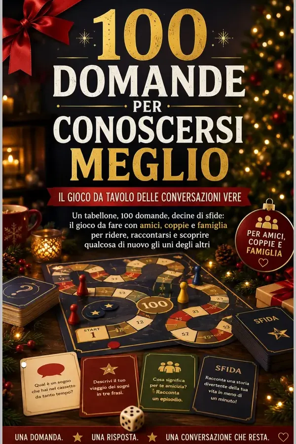 Copertina dell'ebook 100 DOMANDE PER CONOSCERSI MEGLIO: IL LIBRO-GIOCO DELLE CONVERSAZIONI VERE Un tabellone, 100 domande, decine di sfide: il gioco da fare con amici, coppie e famiglia per ridere. di GAME CREATOR