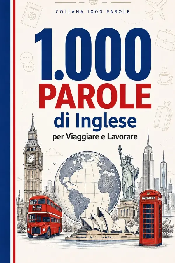 Copertina dell'ebook 1.000 Parole di Inglese per Viaggiare e Lavorare: Impara il vocabolario inglese essenziale per viaggiatori e professionisti - con pronuncia facile, frasi ... amici spiegati (Coleção 1000 Palavras) di Breno Neves