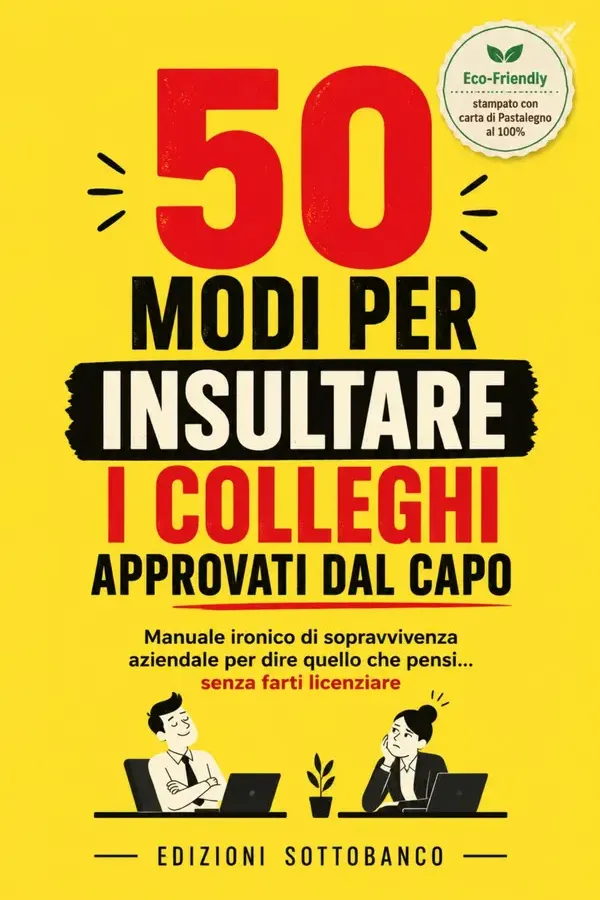 Copertina dell'ebook 50 modi per insultare i colleghi approvati dal capo: Manuale ironico di sopravvivenza aziendale per dire quello che pensi... senza farti licenziare (Libri umoristici Vol. 1) di Edizioni Sottobanco