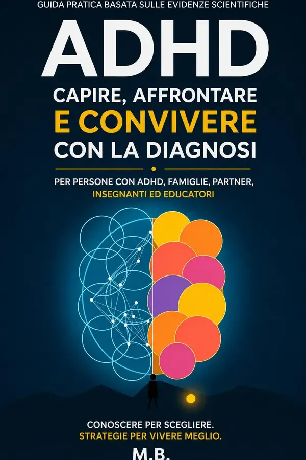Copertina dell'ebook ADHD - Capire, affrontare e convivere con la diagnosi: Guida pratica basata sulle evidenze per persone con ADHD, famiglie, partner, insegnanti ed educatori di Matteo B.