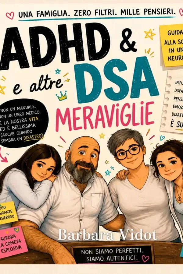 Copertina dell'ebook ADHD & DSA e altre MERAVIGLIE: Guida ironica alla sopravvivenza in una famiglia neurodivergente (Vita, Caos & Altri Effetti Collaterali) di Barbara Vidot