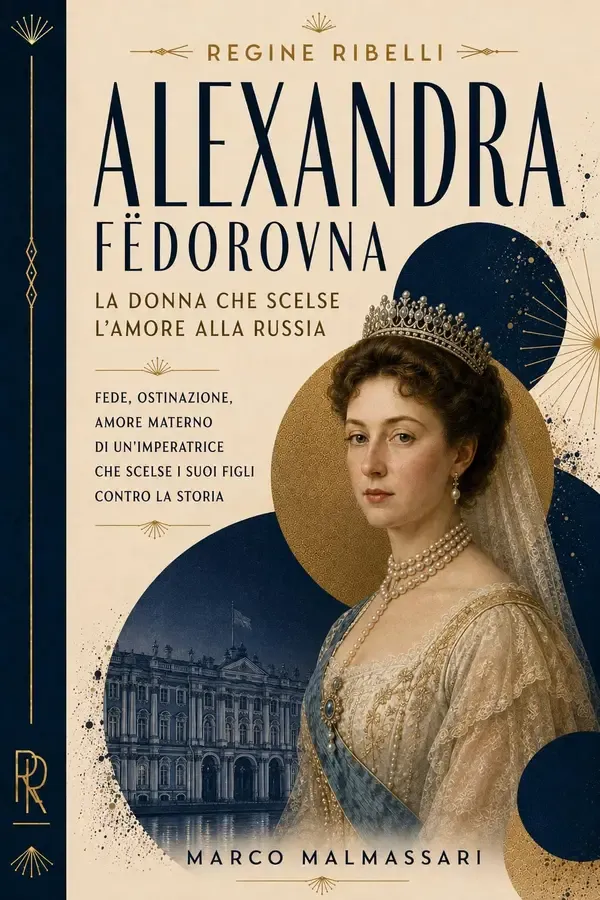 Copertina dell'ebook Alexandra Fëdorovna. La donna che scelse l'amore alla Russia: Fede, ostinazione, amore materno di un'imperatrice che scelse i suoi figli contro la storia. (Regine Ribelli) di Marco Malmassari