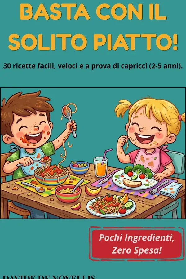 Copertina dell'ebook BASTA CON IL SOLITO PIATTO!: 30 ricette facili, veloci e a prova di capricci (2-5 anni) di Davide de Novellis