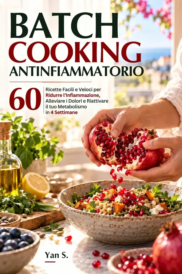 Copertina dell'ebook Batch Cooking Antinfiammatorio: 60 Ricette Facili e Veloci per Ridurre l'Infiammazione, Alleviare i Dolori e Riattivare il tuo Metabolismo in 4 Settimane di Yan S.