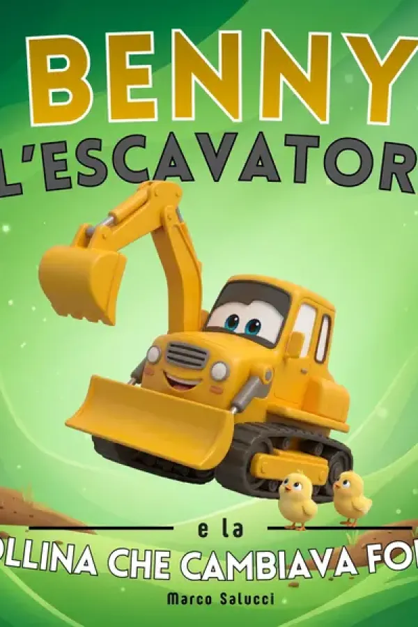 Copertina dell'ebook Benny l'escavatore e la collina che cambiava forma: Le Avventure del Cantiere - Libro illustrato per bambini 2-5 anni di Marco Salucci