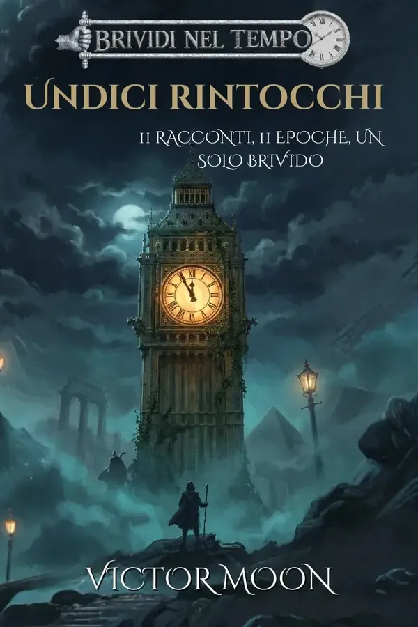Copertina dell'ebook Brividi nel tempo: Undici Rintocchi: 11 Racconti horror tra storia e mistero: dall'eruzione di Pompei ai giorni nostri, 11 storie da brivido con un colpo di scena finale di Victor Moon