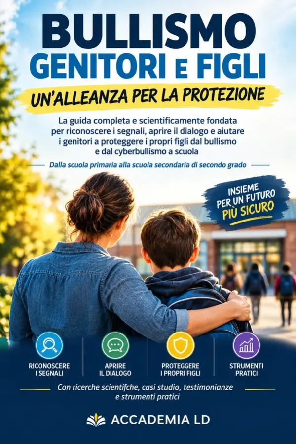 Copertina dell'ebook BULLISMO GENITORI E FIGLI: UN'ALLEANZA PER LA PROTEZIONE: La guida completa e scientificamente fondata... per aiutare i genitori a proteggere i propri figli dal bullismo e dal cyberbullismo a scuola di ACCADEMIA LD