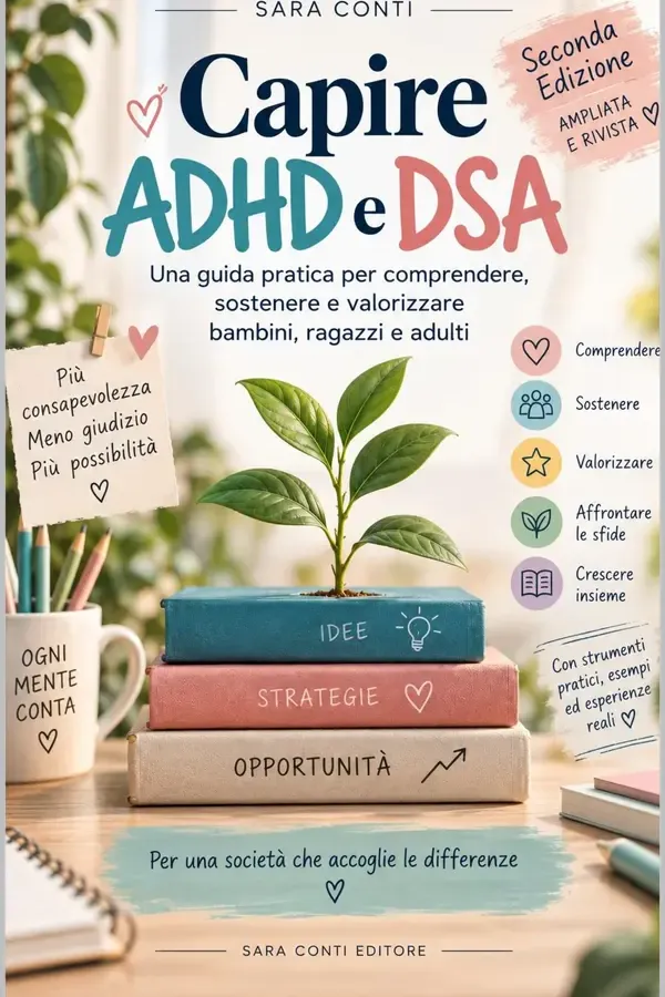 Copertina dell'ebook Capire ADHD e DSA: Una guida pratica per comprendere, sostenere e valorizzare bambini, ragazzi e adulti di Sara Conti