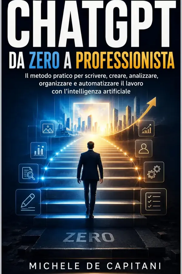Copertina dell'ebook ChatGPT da Zero a Professionista (Guida per principianti) : Il metodo pratico per scrivere, creare, analizzare, organizzare e automatizzare il lavoro con l'intelligenza artificiale di Michele De Capitani