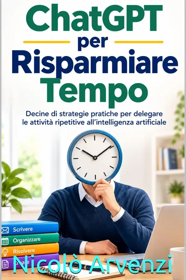 Copertina dell'ebook ChatGPT per Risparmiare Tempo: Decine di strategie pratiche per delegare le attività ripetitive all'intelligenza artificiale (ChatGPT Intermedio) di Nicolò Arvenzi