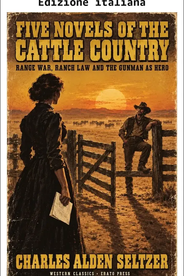 Copertina dell'ebook Cinque romanzi del paese del bestiame: guerra dei pascoli, legge del ranch e il pistolero come eroe (annotato) (Biblioteca dei classici western - Erato Press) di Charles Alden Seltzer