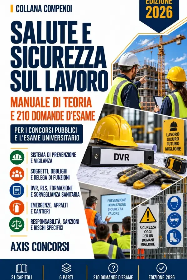 Copertina dell'ebook Compendio di Salute e Sicurezza sul Lavoro: Il Testo unico spiegato: i soggetti e i loro obblighi, la valutazione dei rischi, la formazione, gli appalti e i cantieri, le responsabilità e le sanzioni di Axis Concorsi