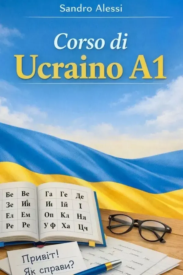 Copertina dell'ebook Corso di Ucraino A1: Dalle basi alla comunicazione quotidiana con sicurezza di Sandro Alessi