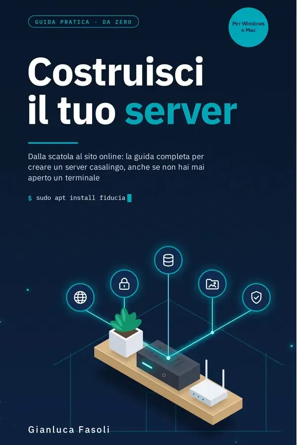 Copertina dell'ebook Costruisci il tuo server: Dalla scatola al sito online: la guida completa per creare un server casalingo, anche se non hai mai aperto un terminale di Gianluca Fasoli
