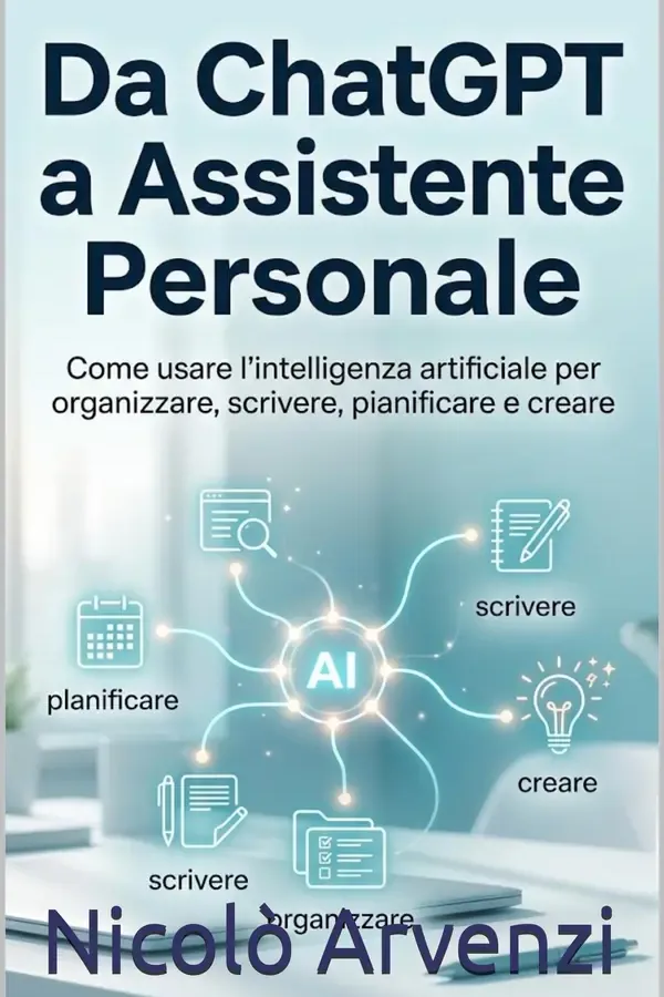 Copertina dell'ebook Da ChatGPT a Assistente Personale: Come usare l'intelligenza artificiale per organizzare, scrivere, pianificare e creare (ChatGPT Intermedio) di Nicolò Arvenzi