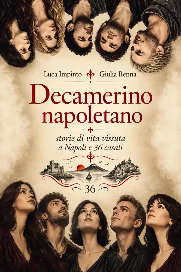 Copertina dell'ebook Decamerino napoletano: Storie di vita vissuta a Napoli e 36 casali di Luca Impinto e Giulia Renna