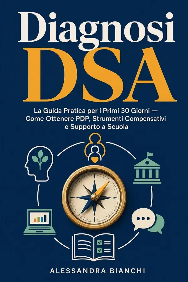 Copertina dell'ebook Diagnosi DSA: La Guida Pratica per i Primi 30 Giorni - Come Ottenere PDP, Strumenti Compensativi e Supporto a Scuola di Alessandra Bianchi