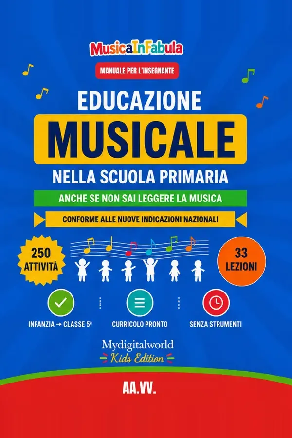 Copertina dell'ebook Educazione Musicale nella Scuola Primaria: 250 attività pronte e 33 lezioni settimanali sulle Nuove Indicazioni, per far cantare, suonare e ascoltare la classe anche se non sai leggere la musica di AA.VV.