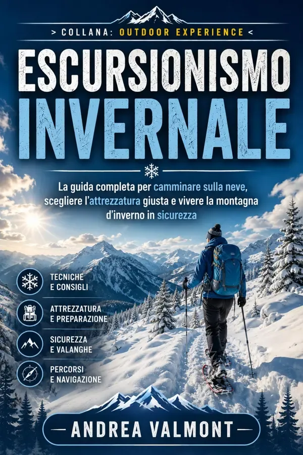 Copertina dell'ebook ESCURSIONISMO INVERNALE: La guida completa per camminare sulla neve, scegliere l'attrezzatura giusta e vivere la montagna d'inverno in sicurezza (OUTDOOR EXPERIENCE Vol. 3) di Andrea Valmont