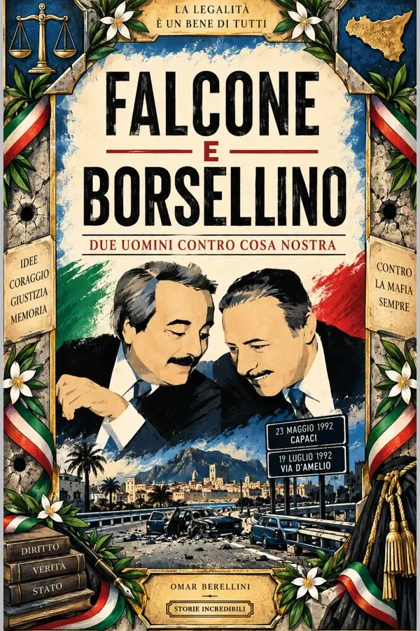 Copertina dell'ebook FALCONE E BORSELLINO : Due uomini contro Cosa Nostra (I CASI CRIME) di Omar Berellini