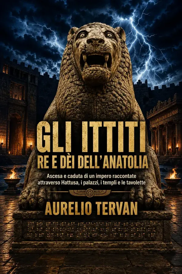 Copertina dell'ebook Gli Ittiti, re e dèi dell'Anatolia: Ascesa e caduta di un impero raccontate attraverso Hattusa, i palazzi, i templi e le tavolette di Aurelio Tervan