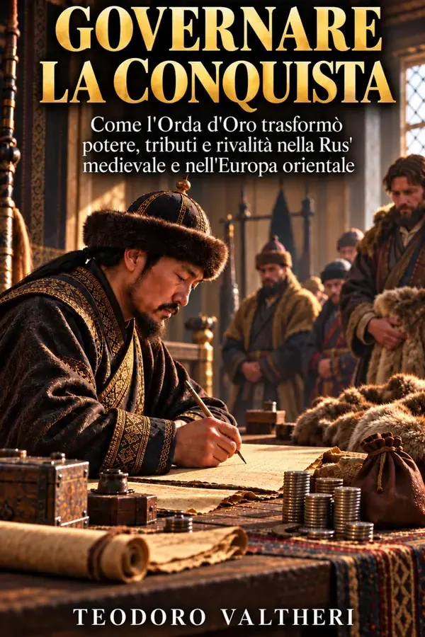 Copertina dell'ebook Governare la conquista: Come l'Orda d'Oro trasformò potere, tributi e rivalità nella Rus' medievale e nell'Europa orientale di Teodoro Valtheri