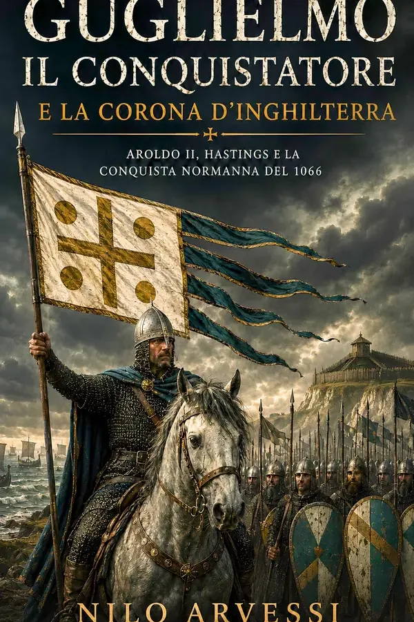 Copertina dell'ebook Guglielmo il Conquistatore e la corona d'Inghilterra: Aroldo II, Hastings e la conquista normanna del 1066 di Nilo Arvessi