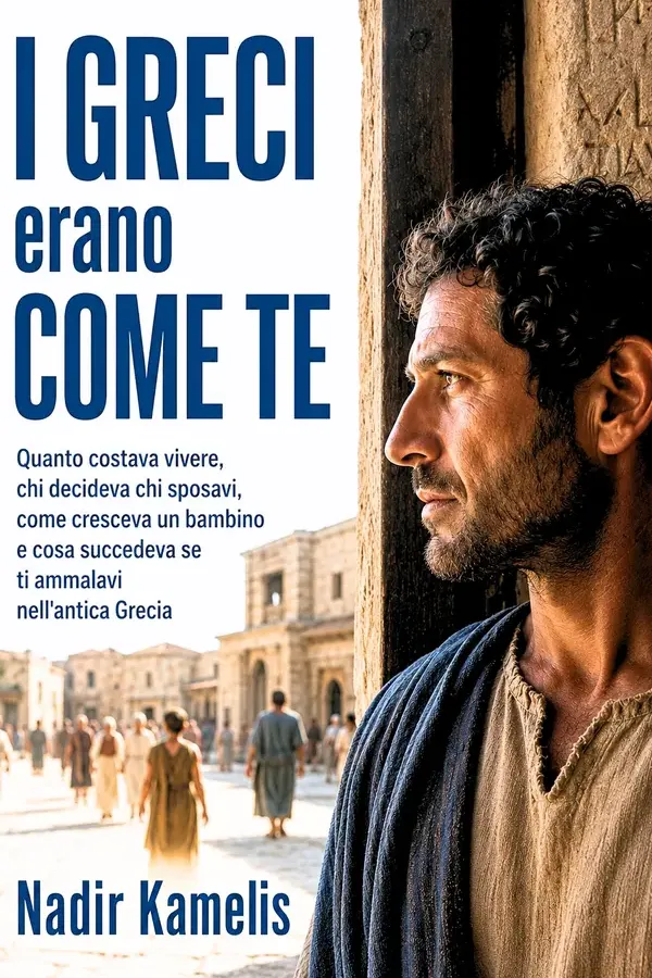 Copertina dell'ebook I Greci erano come te: Quanto costava vivere, chi decideva chi sposavi, come cresceva un bambino e cosa succedeva se ti ammalavi nell'antica Grecia di Nadir Kamelis