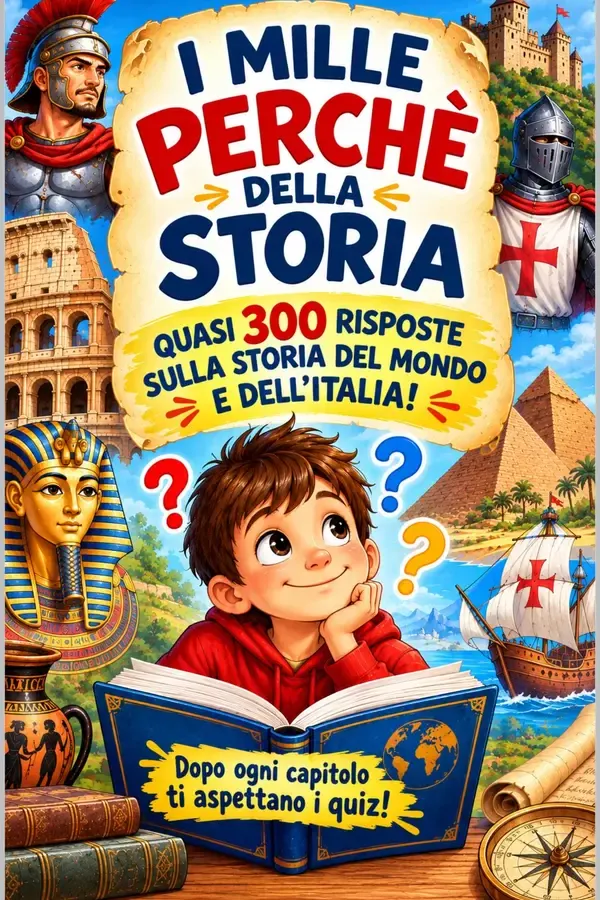 Copertina dell'ebook I MILLE PERCHÈ DELLA STORIA: Quasi 300 risposte sulla storia del mondo e dell'Italia! (I MILLE PERCHE' Vol. 1) di Ro.Ca Editori