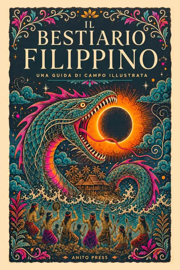 Copertina dell'ebook Il Bestiario filippino: Guida di campo illustrata, bestiario di 29 creature della mitologia filippina, tra mostri, spiriti ed esseri incantati, con l'aswang, la manananggal, il tikbalang e il kapre di Anito Press