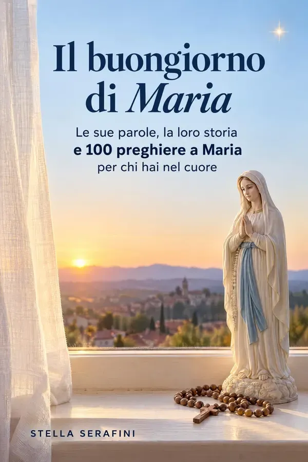 Copertina dell'ebook Il buongiorno di Maria: Le sue parole, la loro storia e 100 preghiere a Maria per chi hai nel cuore di Stella Serafini