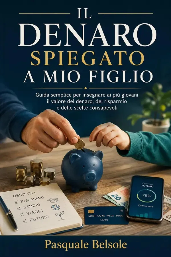 Copertina dell'ebook IL DENARO SPIEGATO A MIO FIGLIO: Soldi, valore, scelte e pagamenti digitali spiegati in modo semplice di Pasquale Belsole