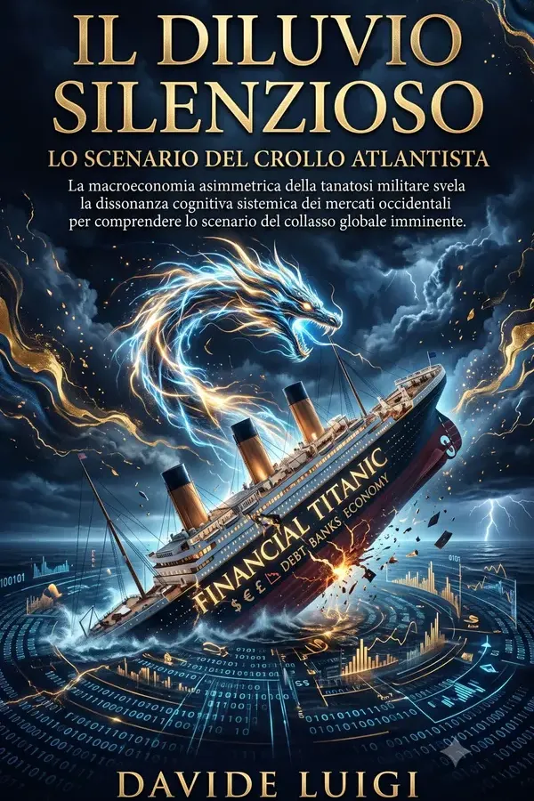 Copertina dell'ebook Il Diluvio Silenzioso: Lo Scenario del Crollo Atlantista: La macroeconomia asimmetrica della tanatosi militare e la dissonanza cognitiva sistemica dei ... per comprendere lo scenario (POWER MATRIX) di DAVIDE LUIGI