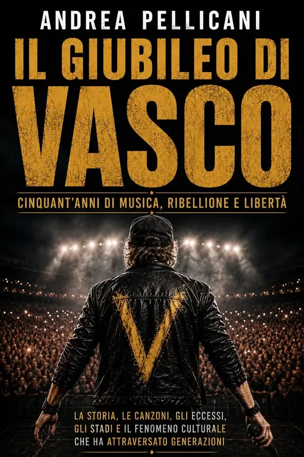 Copertina dell'ebook IL GIUBILEO DI VASCO Cinquant'anni di musica, ribellione e libertà: La storia, le canzoni, gli eccessi, gli stadi e il fenomeno culturale che ha attraversato generazioni di ANDREA PELLICANI