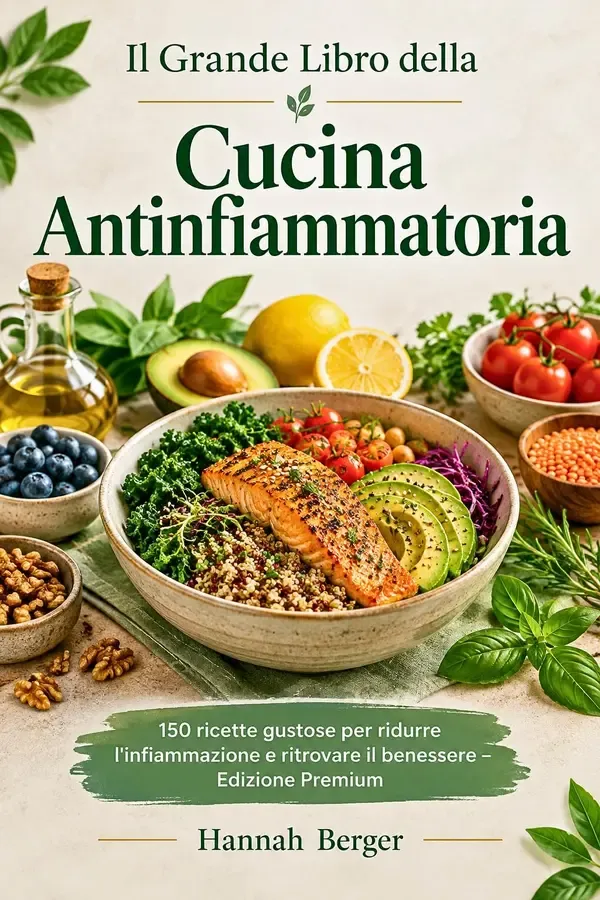 Copertina dell'ebook Il Grande Libro della Cucina Antinfiammatoria: 150 ricette gustose per ridurre l'infiammazione e ritrovare il benessere - Edizione Premium di Hannah Berger