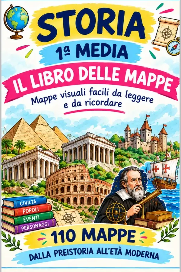 Copertina dell'ebook Il libro delle mappe 1 media: Mappe visuali facili da leggere e da ricordare di Debora Margutti