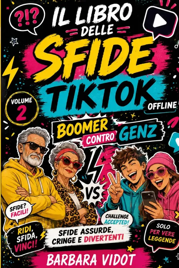 Copertina dell'ebook Il Libro delle Sfide TikTok Offline: Party Edition Vol. 2 - Boomer vs Gen Z: Boomer e GenZ faccia a faccia: chi sopravvive? (Il Libro delle Sfide TikTok Offline: Party Edition - Vol. 1:) di Barbara Vidot