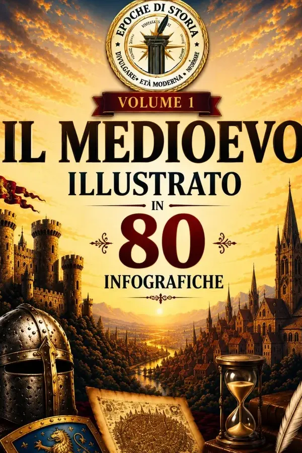 Copertina dell'ebook IL MEDIOEVO ILLUSTRATO: La grande enciclopedia illustrata del Rinascimento con oltre 80 tavole illustrate a colori, mappe, curiosità, timeline e pagine speciali (Epoche di Storia Vol. 1) di Carlo Torreggiani