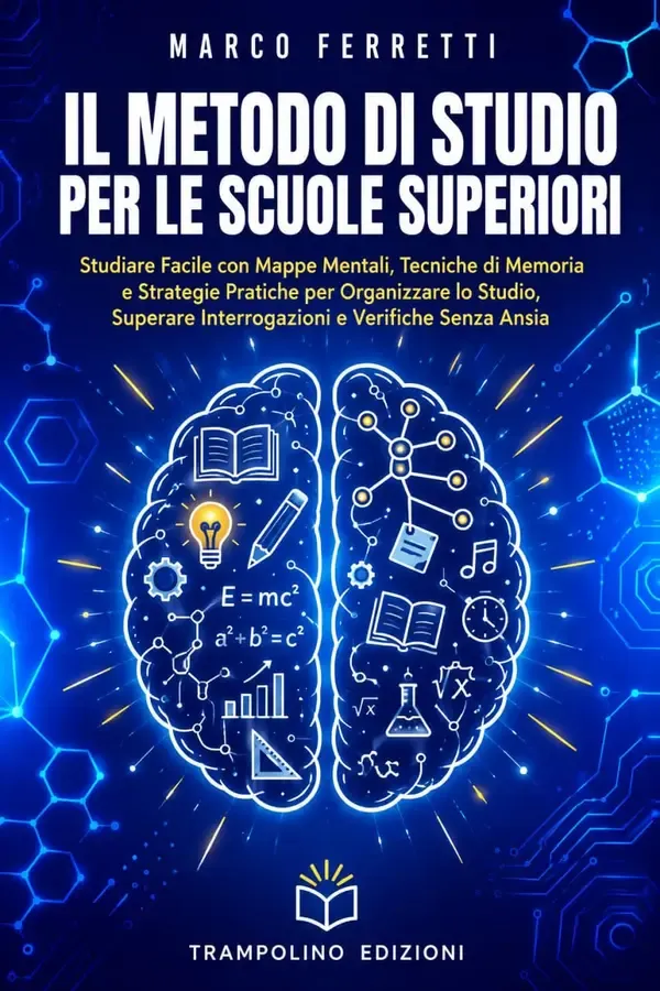 Copertina dell'ebook Il Metodo di Studio per le Scuole Superiori: Studiare Facile con Mappe Mentali, Tecniche di Memoria e Strategie Pratiche per Organizzare lo Studio, Superare Interrogazioni e Verifiche Senza Ansia di Trampolino Edizioni