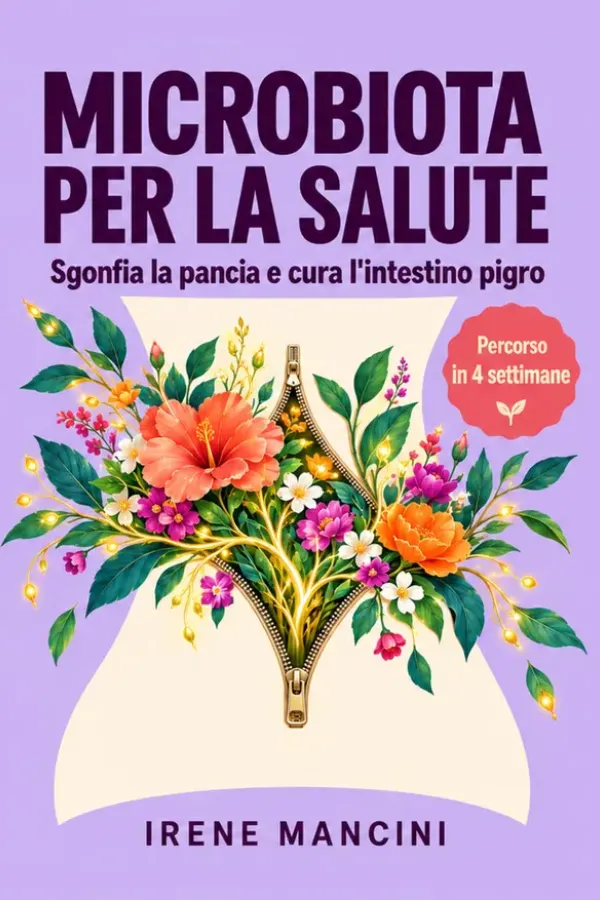 Copertina dell'ebook Il Microbiota per la Salute: scopri come sgonfiare la pancia, curare l'intestino e ritrovare energia con un metodo naturale in sole 4 settimane di Irene Mancini