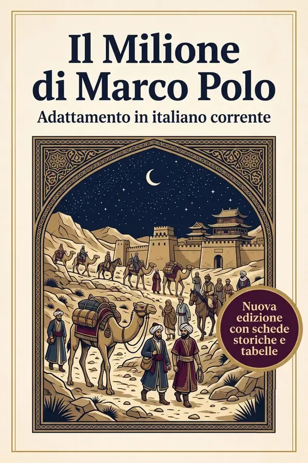 Copertina dell'ebook Il Milione di Marco Polo: Adattamento in italiano corrente. Nuova Edizione riveduta e ampliata con schede storiche e tabelle di Rustichello Da Pisa