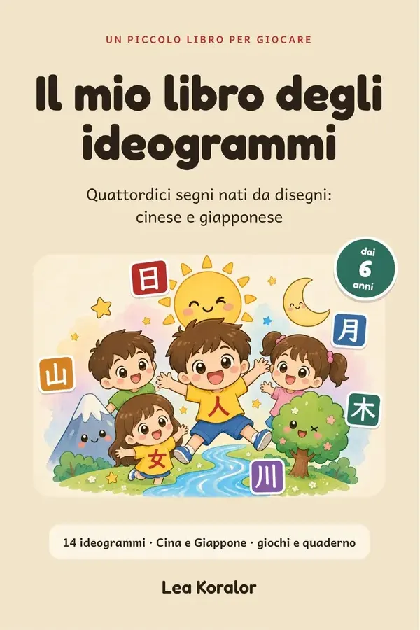 Copertina dell'ebook Il mio libro degli ideogrammi: quattordici segni nati da disegni: cinese e giapponese di Lea Koralor