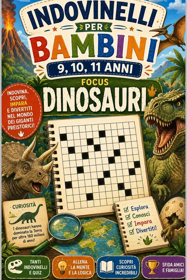 Copertina dell'ebook Indovinelli per bambini Dinosauri e Paleontologia 9,10,11 anni: 24 indovinelli sulla preistoria per ragazzi appassionati (La Serie dei Dino's Vol. 1) di ElevenEffectPub