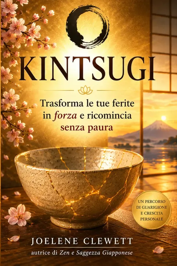 Copertina dell'ebook KINTSUGI Saggezza Giapponese L'arte giapponese di trasformare le ferite in forza, resilienza e rinascita (Filosofia Giapponese per la Vita Quotidiana) di JoElene Clewett