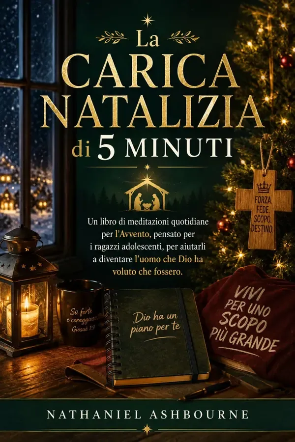 Copertina dell'ebook La carica natalizia di 5 minuti: Un libro di meditazioni quotidiane per l'Avvento, pensato per i ragazzi adolescenti, per aiutarli a diventare l'uomo che Dio ha voluto che fossero. di Nathaniel Ashbourne
