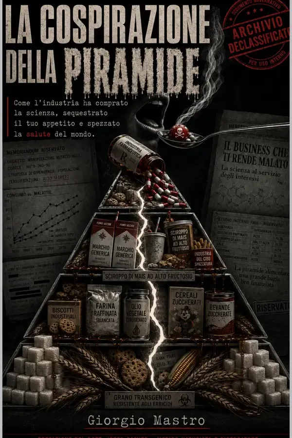 Copertina dell'ebook LA COSPIRAZIONE DELLA PIRAMIDE: Come l'industria ha comprato la scienza, sequestrato il tuo appetito e spezzato la salute del mondo di Giorgio Mastro