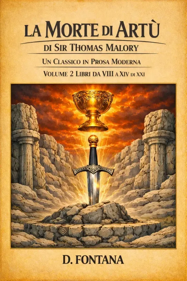 Copertina dell'ebook La Morte di Artù di Sir Thomas Malory Volume 2: Un Classico in Prosa Moderna (Medioevo e Rinascimento Vol. 3) di D. Fontana