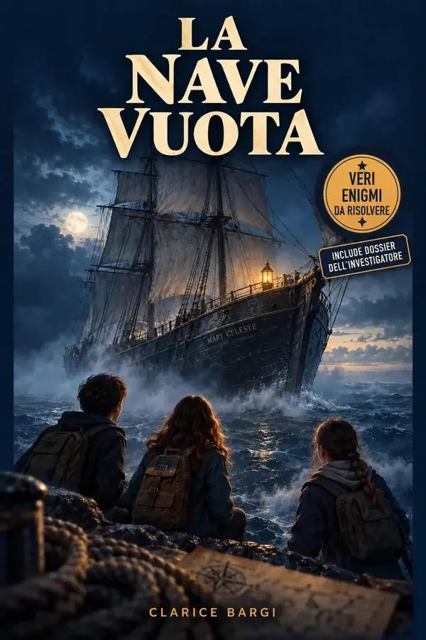 Copertina dell'ebook La Nave Vuota: Mary Celeste, un romanzo giallo interattivo con enigmi per bambini 8-12 anni di Clarice Bargi