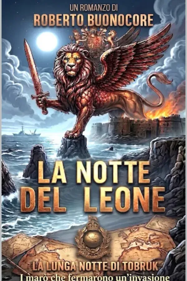 Copertina dell'ebook La Notte del Leone: La lunga notte di Tobruk. I marò che fermarono un'invasione di Roberto Buonocore